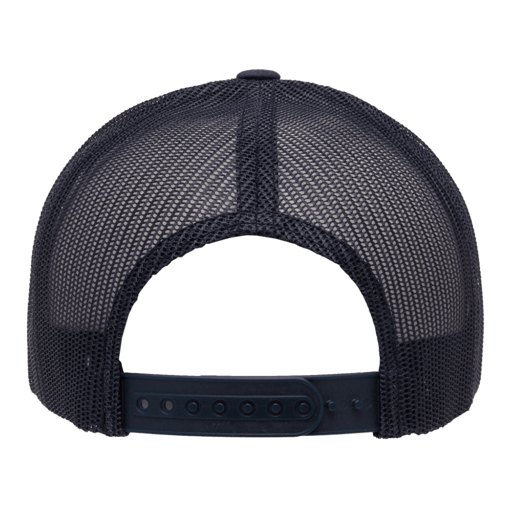 Navy-Navy - Side - Yupoong Flexfit Retro Snapback Trucker Cap