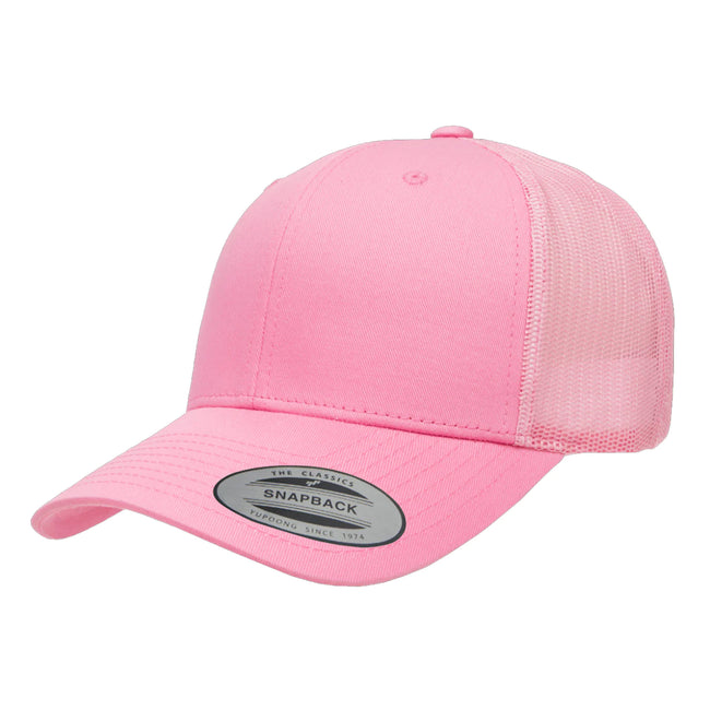 Pink - Front - Yupoong Flexfit Retro Snapback Trucker Cap
