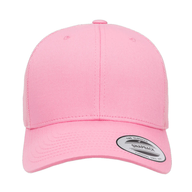 Pink - Side - Yupoong Flexfit Retro Snapback Trucker Cap
