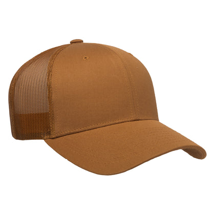 Caramel - Side - Yupoong Flexfit Retro Snapback Trucker Cap