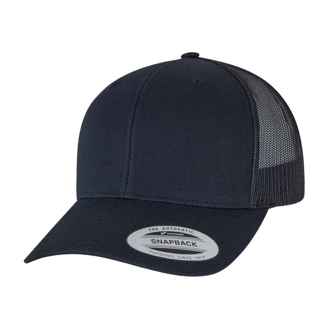 Dark Navy - Front - Yupoong Flexfit Retro Snapback Trucker Cap