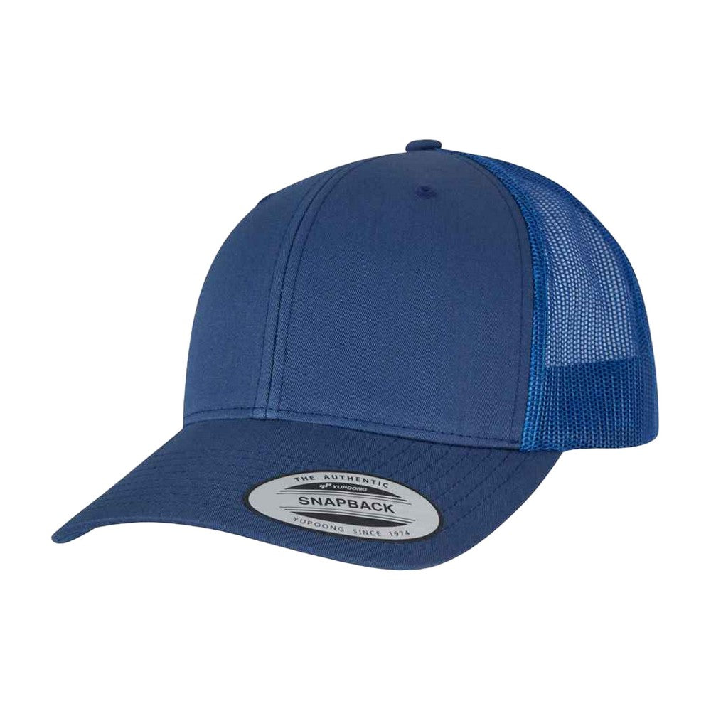 Light Navy - Front - Yupoong Flexfit Retro Snapback Trucker Cap