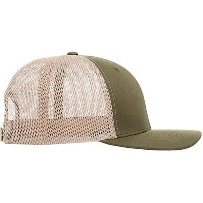 Moss-Khaki - Side - Yupoong Flexfit Retro Snapback Trucker Cap