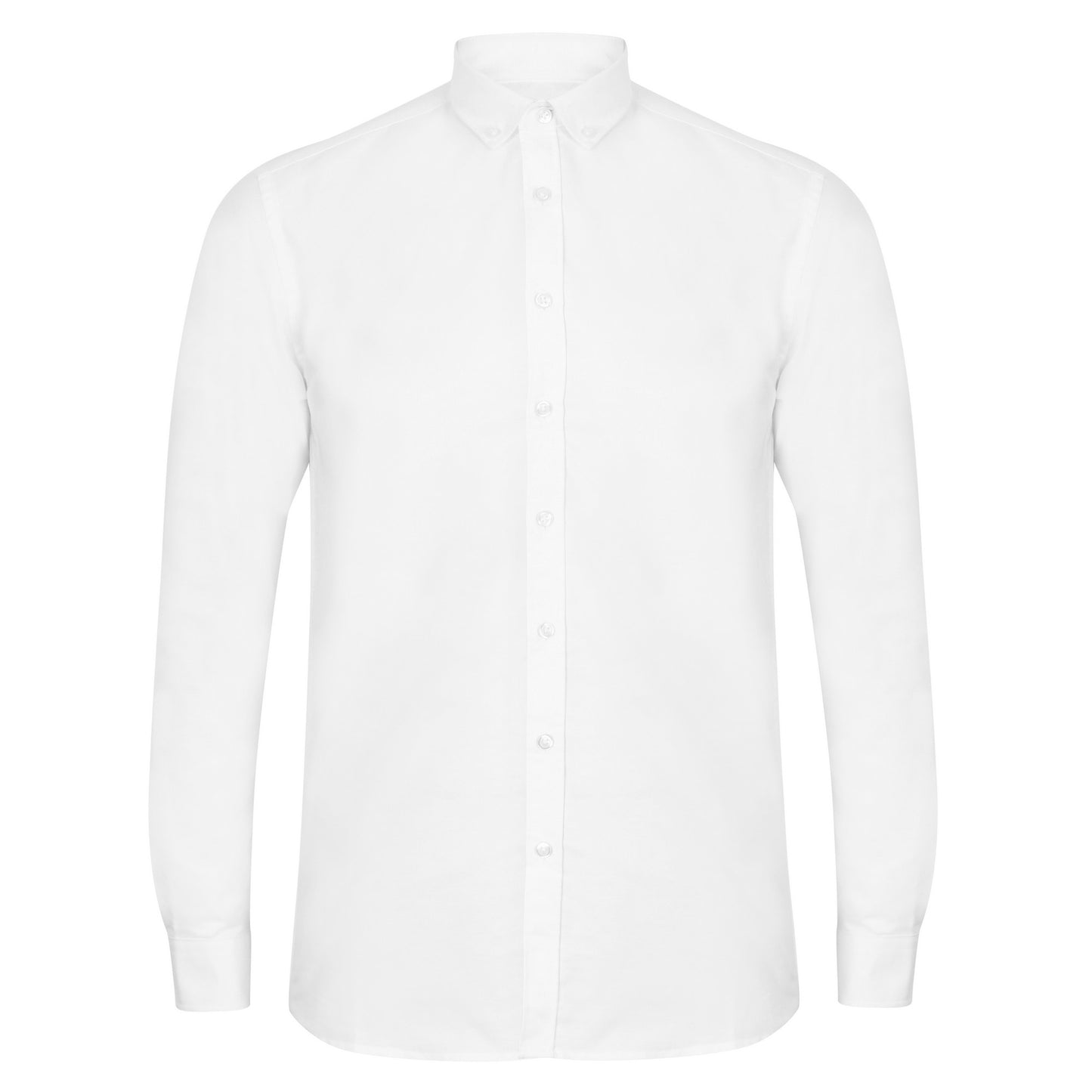 White - Front - Henbury Mens Modern Long Sleeved Oxford Shirt