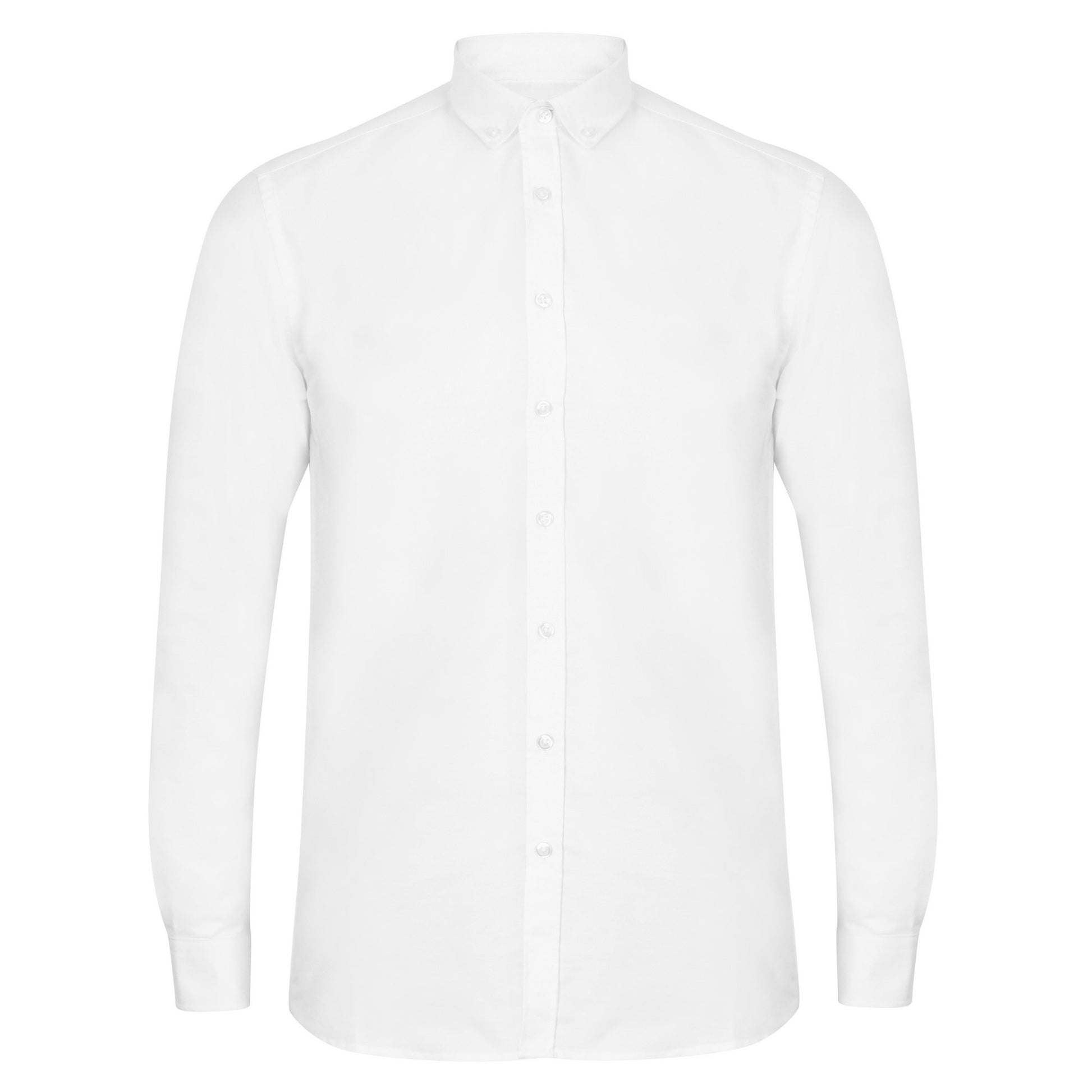 White - Front - Henbury Mens Modern Long Sleeved Oxford Shirt