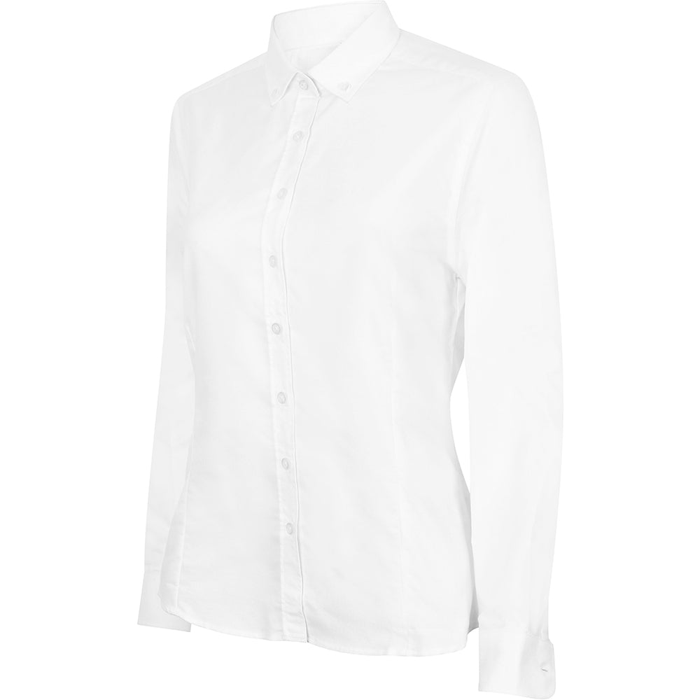 White - Lifestyle - Henbury Womens-Ladies Modern Long Sleeve Oxford Shirt