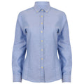 Blue - Front - Henbury Womens-Ladies Modern Long Sleeve Oxford Shirt
