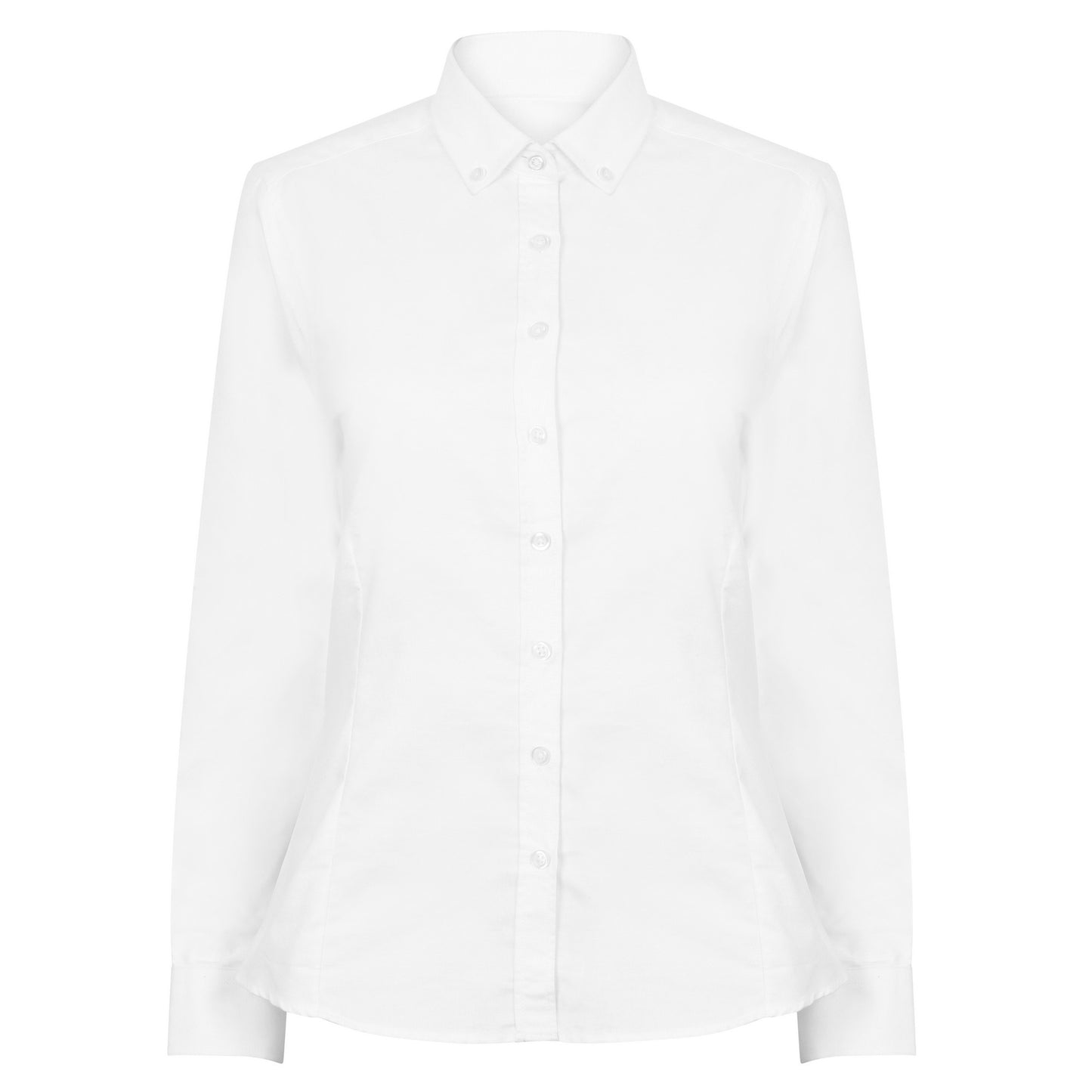 White - Front - Henbury Womens-Ladies Modern Long Sleeve Oxford Shirt