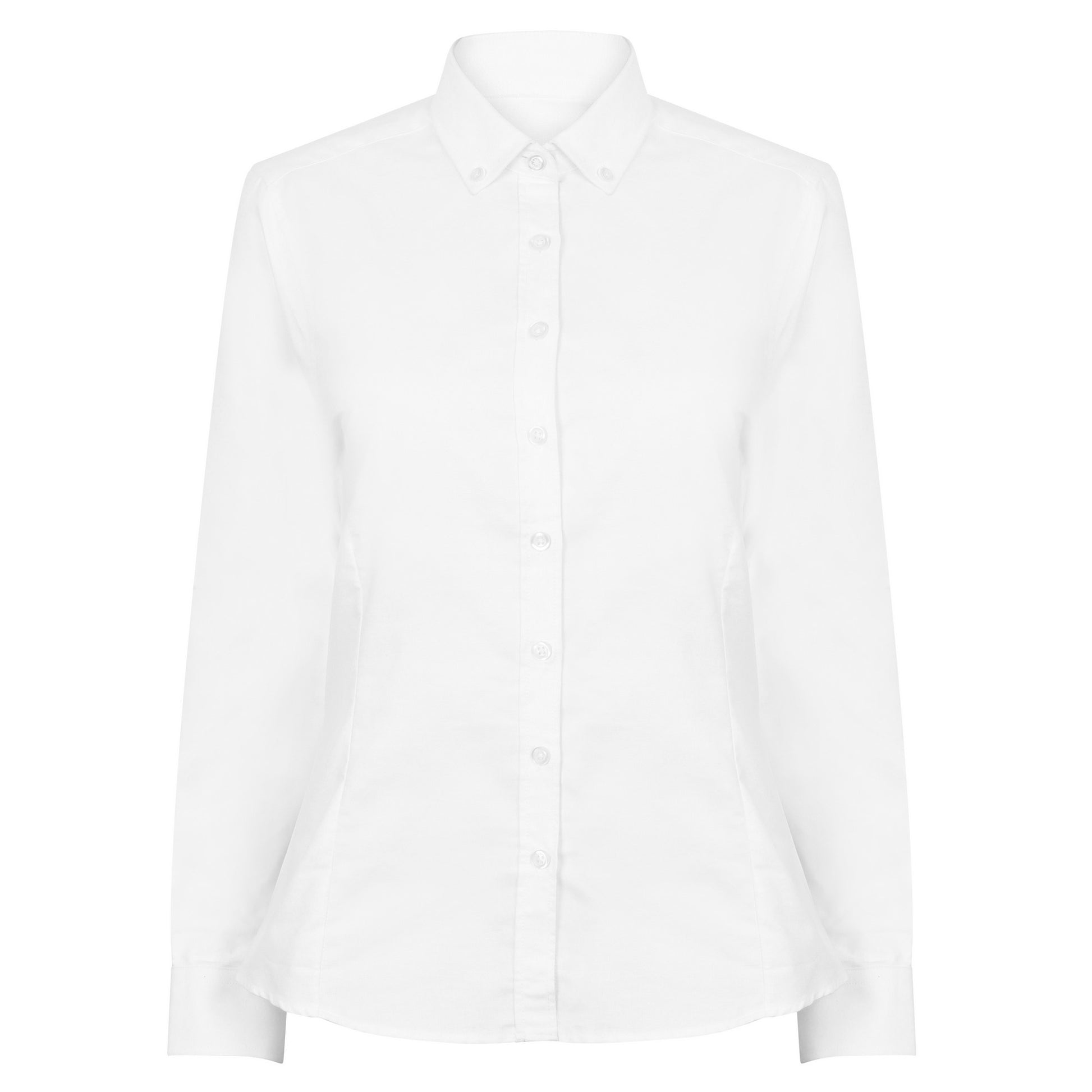 White - Front - Henbury Womens-Ladies Modern Long Sleeve Oxford Shirt