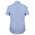 Blue - Back - Henbury Mens Modern Short Sleeve Oxford Shirt