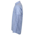 Blue - Side - Henbury Mens Modern Short Sleeve Oxford Shirt