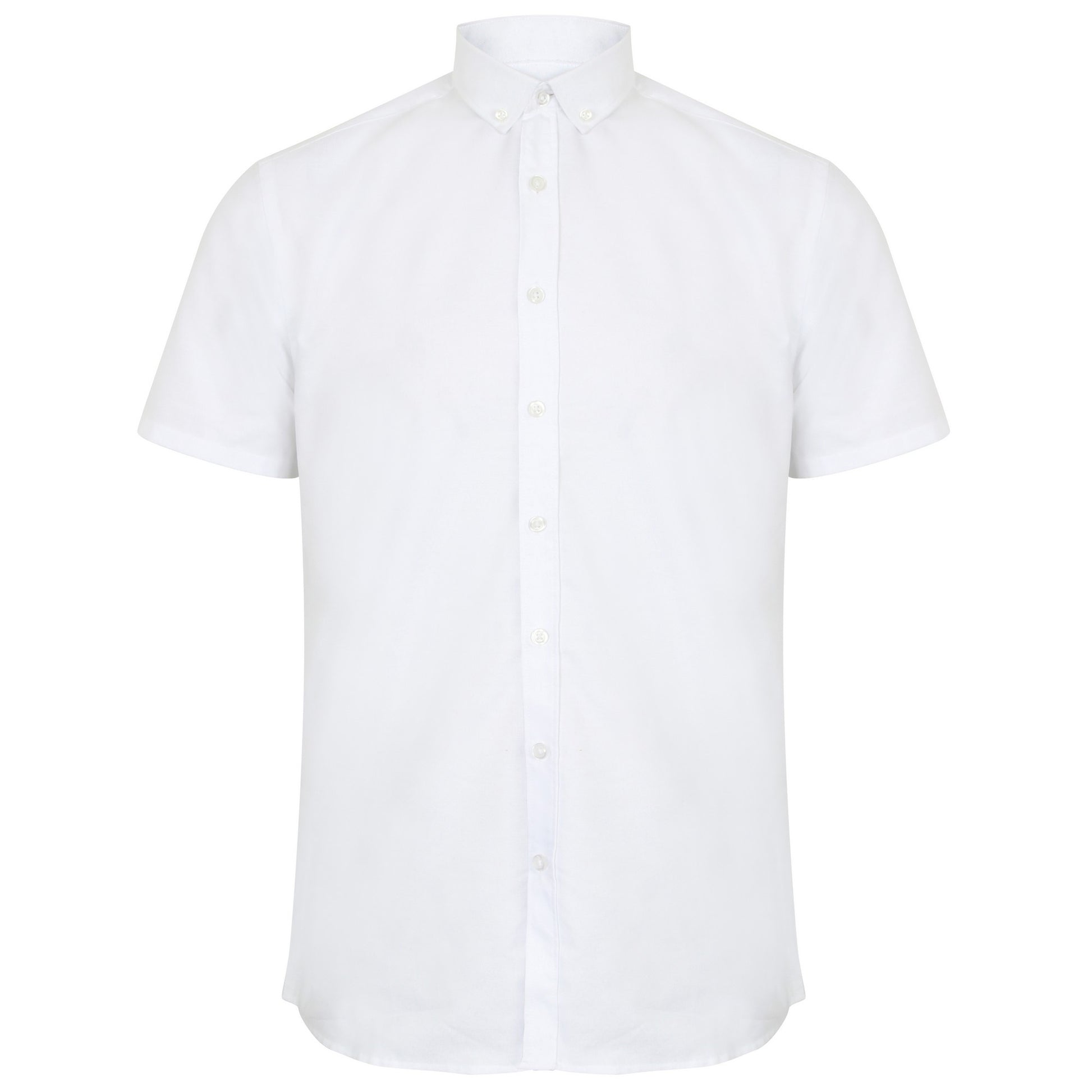 White - Front - Henbury Mens Modern Short Sleeve Oxford Shirt