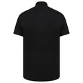 Black - Back - Henbury Mens Modern Short Sleeve Oxford Shirt