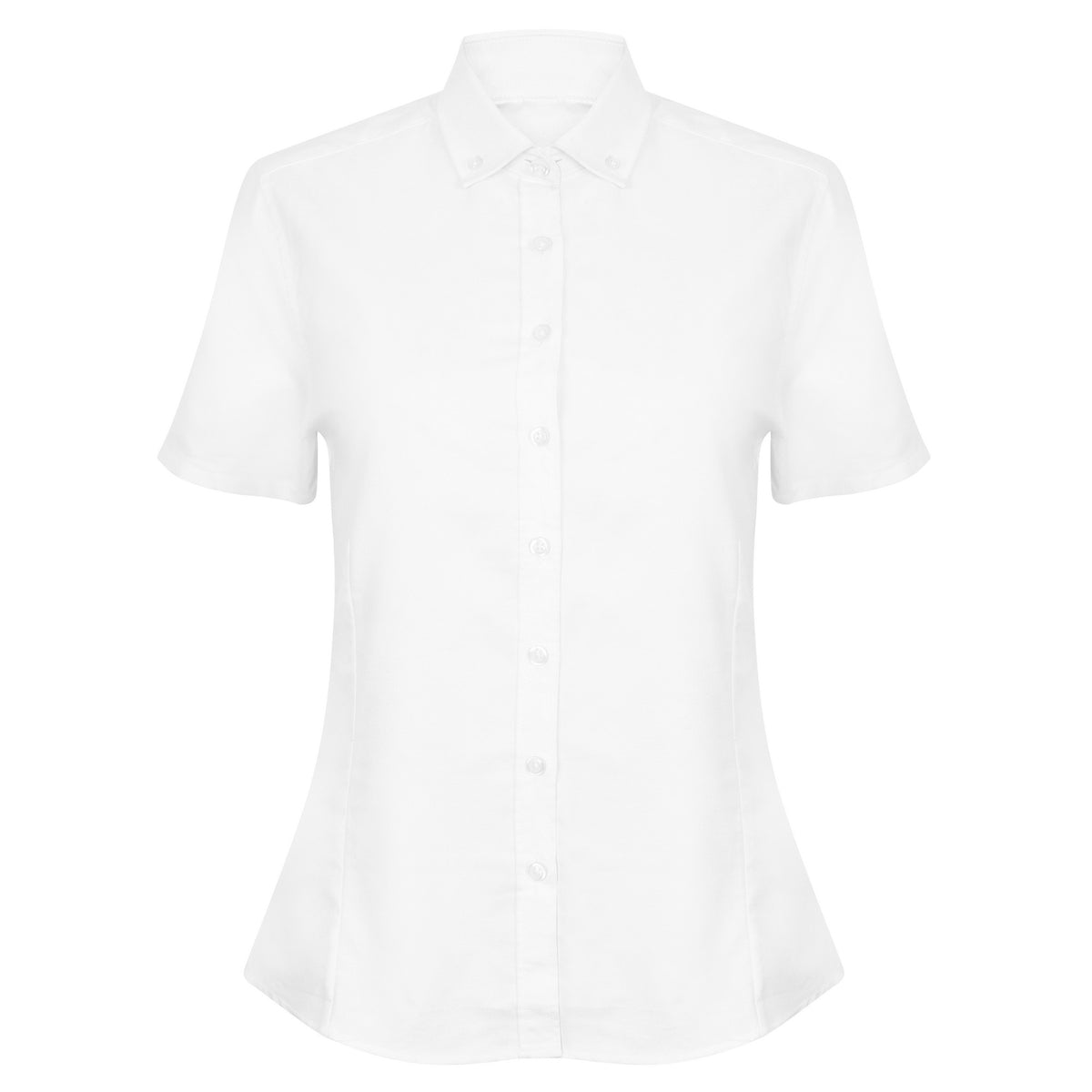 White - Front - Henbury Womens-Ladies Modern Short Sleeve Oxford Shirt