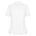 White - Front - Henbury Womens-Ladies Modern Short Sleeve Oxford Shirt