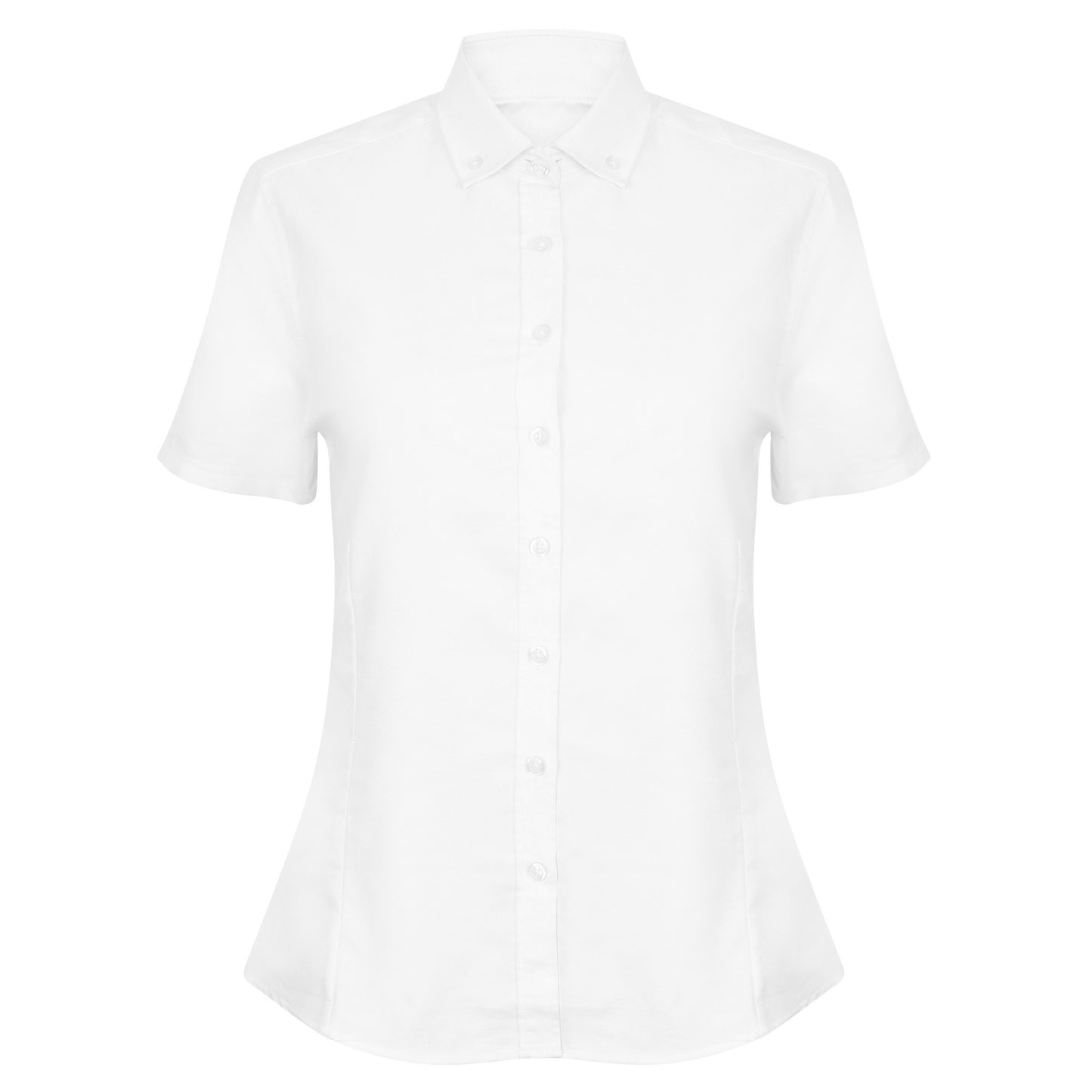 White - Front - Henbury Womens-Ladies Modern Short Sleeve Oxford Shirt