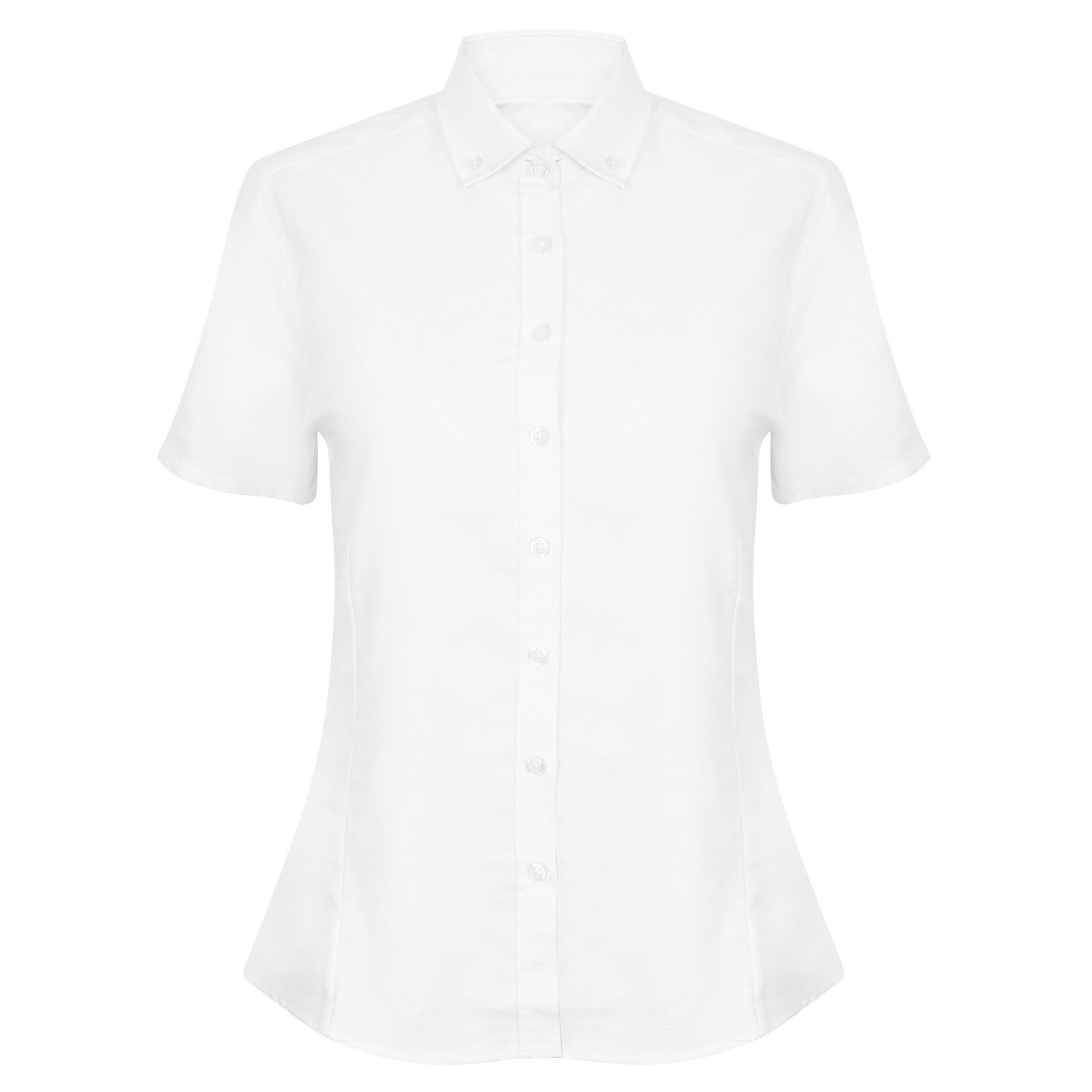 White - Front - Henbury Womens-Ladies Modern Short Sleeve Oxford Shirt