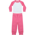Candyfloss Pink-White - Front - Larkwood Baby Unisex Pyjama Top & Bottoms Set