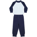 Navy-White - Front - Larkwood Baby Unisex Pyjama Top & Bottoms Set