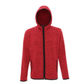 Fire Red-Black Fleck - Front - Tri Dri Mens Melange Knit Fleece Jacket
