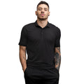 Black-Black - Side - Tombo Mens Short Collar Short Sleeve Polo Shirt