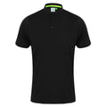 Black-Black - Front - Tombo Mens Short Collar Short Sleeve Polo Shirt