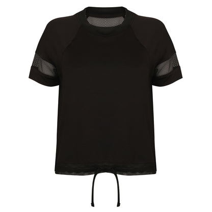 Black - Front - Tombo Womens-Ladies Athletic Over T-Shirt