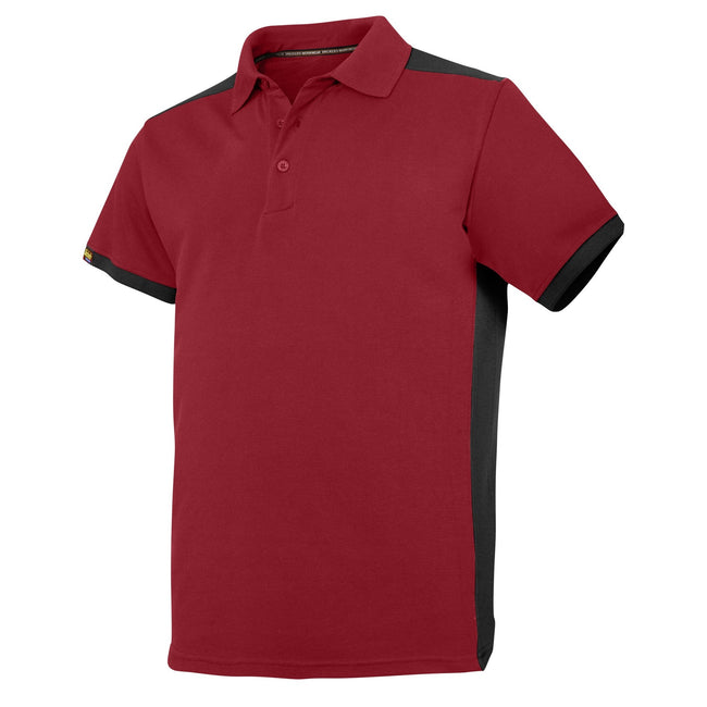 Chilli Red-Black - Front - Snickers Mens AllroundWork Short Sleeve Polo Shirt