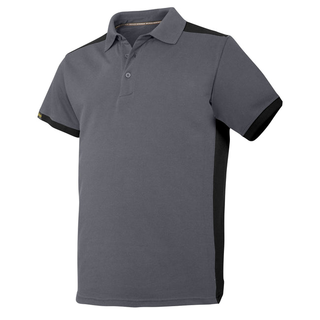 Steel Grey-Black - Front - Snickers Mens AllroundWork Short Sleeve Polo Shirt