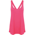 Neon Pink - Front - Skinni Fit Womens-Ladies Fashion Workout Sleeveless Vest