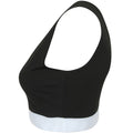 Black-White - Back - Skinni Fit Womens-Ladies Fashion Sleeveless Crop Top