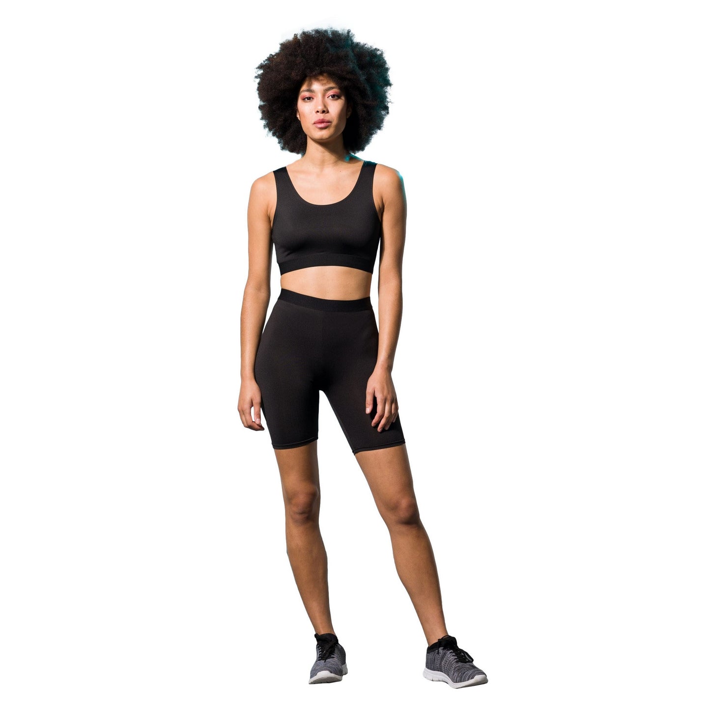 Black - Back - Skinni Fit Womens-Ladies Fashion Sleeveless Crop Top