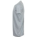 Heather Grey-White - Back - Skinni Fit Unisex Striped Short Sleeve T-Shirt