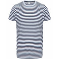 White-Oxford Navy - Front - Skinni Fit Unisex Striped Short Sleeve T-Shirt