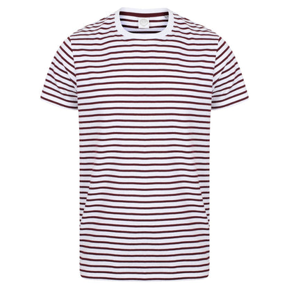 White-Oxford Navy - Side - Skinni Fit Unisex Striped Short Sleeve T-Shirt