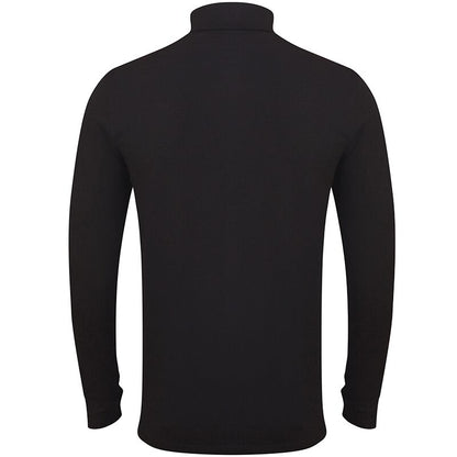 Black - Back - Skinni Fit Mens Feel Good Roll Neck Long Sleeve Top