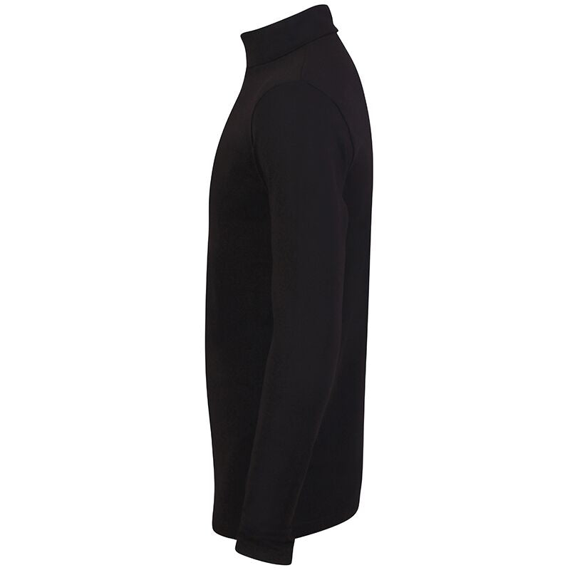 Black - Side - Skinni Fit Mens Feel Good Roll Neck Long Sleeve Top