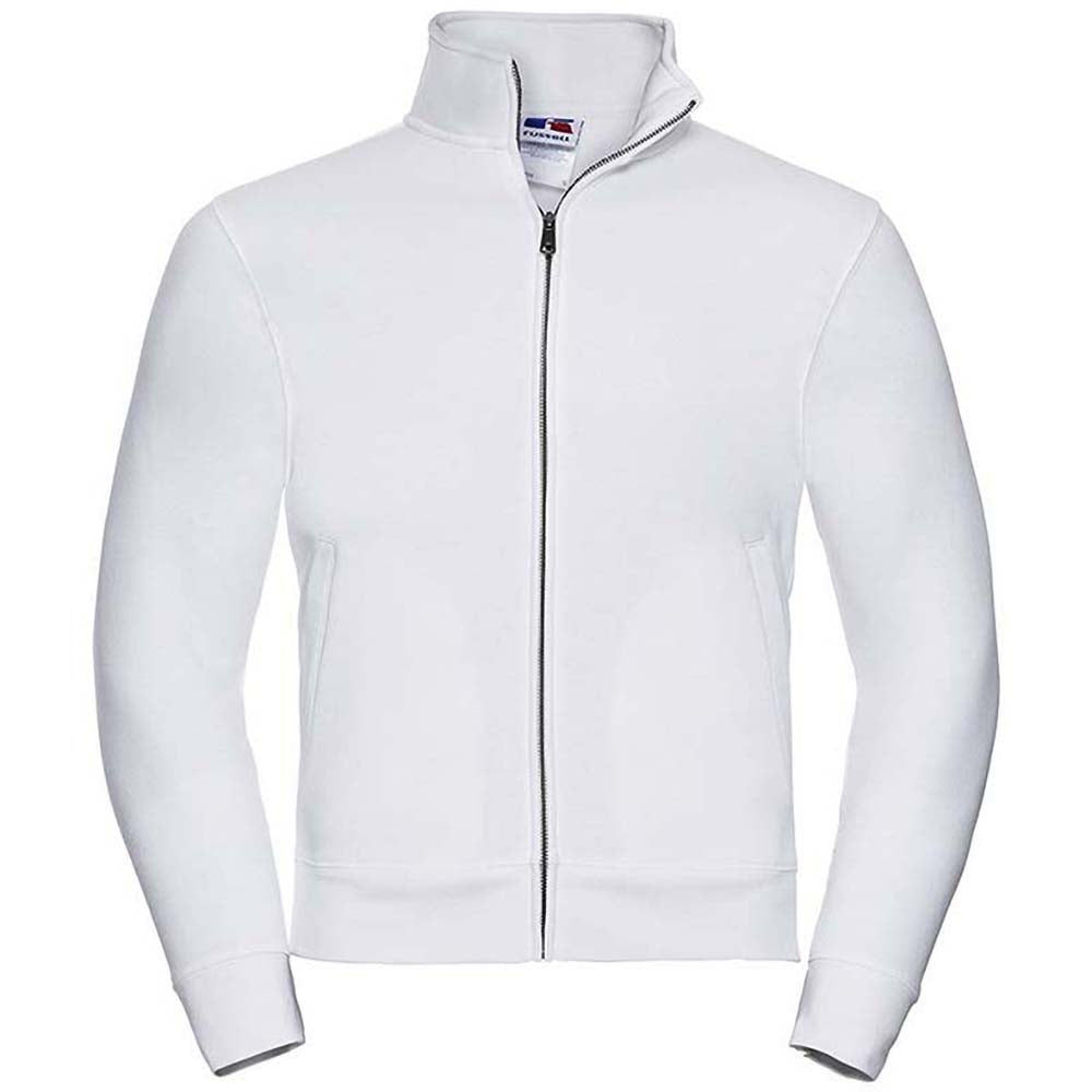 White - Close up - Russell Mens Authentic Full Zip Jacket
