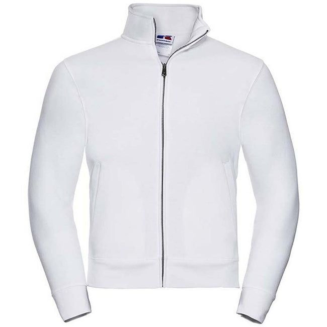 White - Close up - Russell Mens Authentic Full Zip Jacket