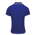 Royal-White - Back - Premier Womens-Ladies Contrast Coolchecker Polo Shirt