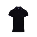 Black-Sunflower - Back - Premier Womens-Ladies Contrast Coolchecker Polo Shirt