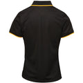 Black-Sunflower - Back - Premier Womens-Ladies Contrast Coolchecker Polo Shirt