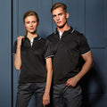Black-White - Pack Shot - Premier Womens-Ladies Contrast Coolchecker Polo Shirt