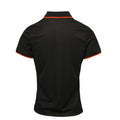 Black-Orange - Back - Premier Womens-Ladies Contrast Coolchecker Polo Shirt