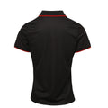 Black-Red - Back - Premier Womens-Ladies Contrast Coolchecker Polo Shirt