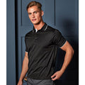 Black-White - Close up - Premier Mens Contrast Coolchecker Polo Shirt