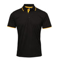 Black-Sunflower - Front - Premier Mens Contrast Coolchecker Polo Shirt
