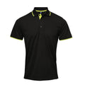 Black-Lime - Front - Premier Mens Contrast Coolchecker Polo Shirt