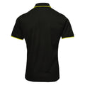 Black-Lime - Back - Premier Mens Contrast Coolchecker Polo Shirt