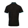Black-Turquoise - Back - Premier Mens Contrast Coolchecker Polo Shirt